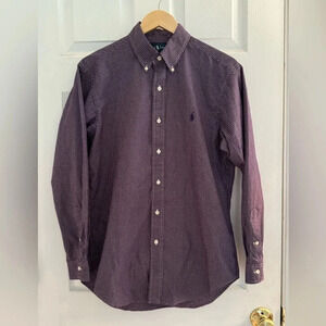 Ralph Lauren Purple Grid Long Sleeve Button Up
